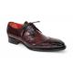 Fennix Italy "Jax" Burgundy Genuine Alligator / Italian Suede Leather Lace-Up Dress Shoes.